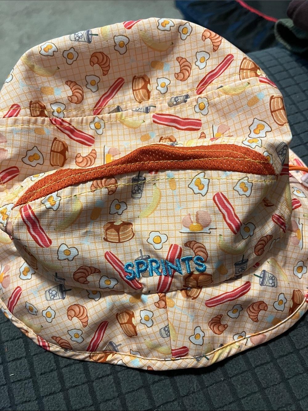 Unisex Sprints Breakfast-Print Bucket Hat with Chin Strap